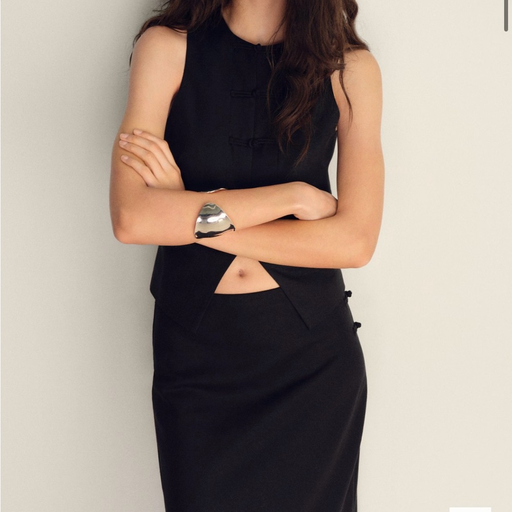 Mango Black Sleeveless Top